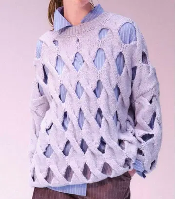 릴리 브라운 시스루 케이블 니트 풀오버