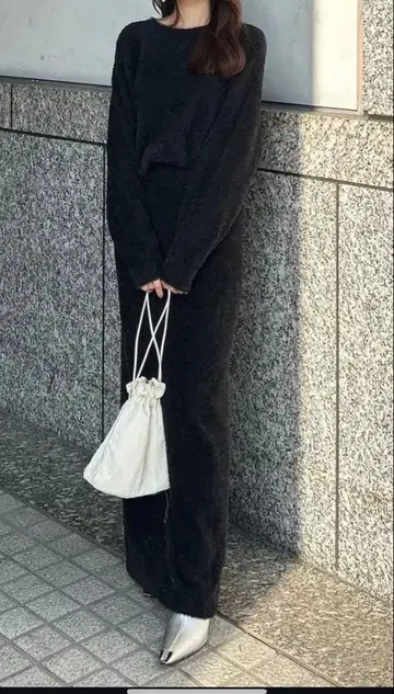 cocodeal 라메 페더 니트 셋업