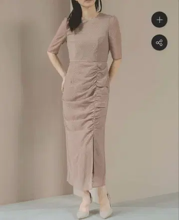 kaene 라메 도비 슬릿 드레스