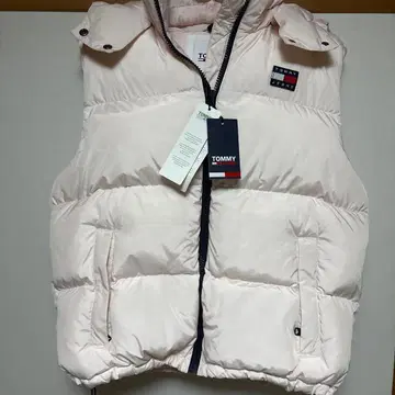 TOMMY JEANS 후드 부착 다운 베스트 핑크 택 포함 새상품