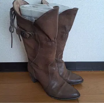 여성용 가죽 웨스턴 부츠 24cm 브라운 가을/겨울