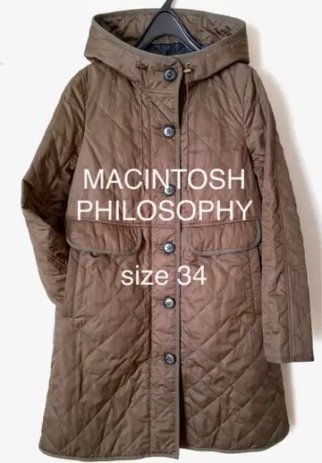 매킨토시 철학 후디드 퀼팅 코트 카키 34