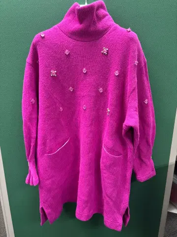 Rain Dance 레인댄스 핑크 터틀넥 니트