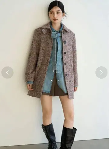 LILY BROWN 스탠칼라 미니 코트 MIX