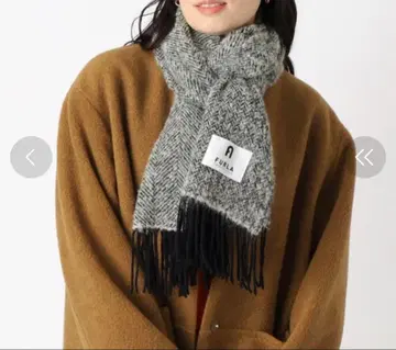 FURLA 헤링본 머플러 그레이/블랙