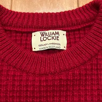 [새상품급] William Lockie 램스울 100% 빨간색 니트 영국