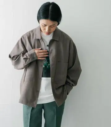 어반 리서치 폴리 트윌 오픈 카라 CPO 셔츠