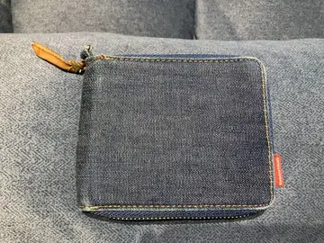 데님 소재 지퍼 지갑 캐주얼 지갑
