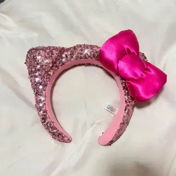 유니버셜 핑크 스팽글 키티 머리띠 USJ 라메 반짝이