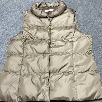 여성용 크로커다일 다운 베스트 LL 사이즈 베이지 브라운