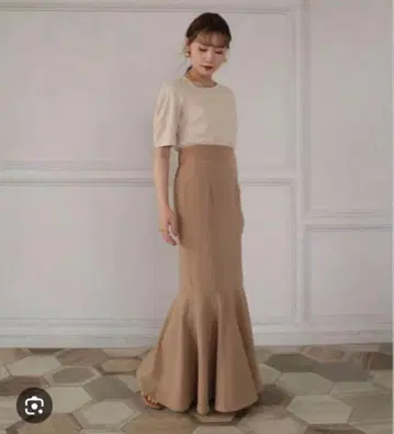 Acka 머메이드 스커트 베이지