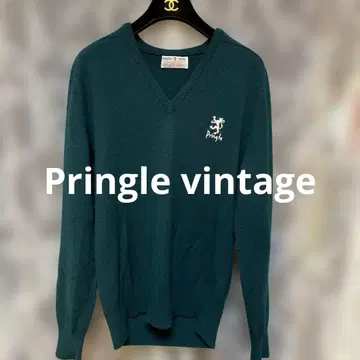 Pringle 프링글 스코틀랜드제 다크 그린 V넥 니트 스웨터