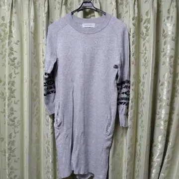 SUGAR ROSE 그레이 긴팔 무릎 기장 원피스