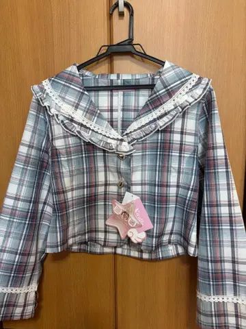 새상품 호시나 사쿠라코 시마무라 콜라보 체크 무늬 셋업