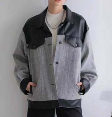 LADYMADE 인조 가죽 패딩 자켓