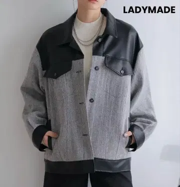 LADYMADE 인조 가죽 패딩 자켓