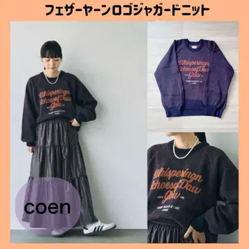 [ 새상품급 ] coen 페더얀 로고 자카드 니트 L 사이즈