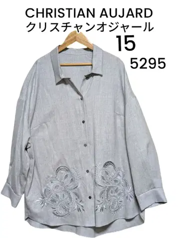 CHRISTIAN AUJARD 그레이 자수 셔츠 15 새상품급 5295