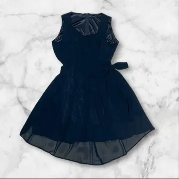 슬리브리스 원피스 파티 포멀 네이비 쉬폰 LL 상당