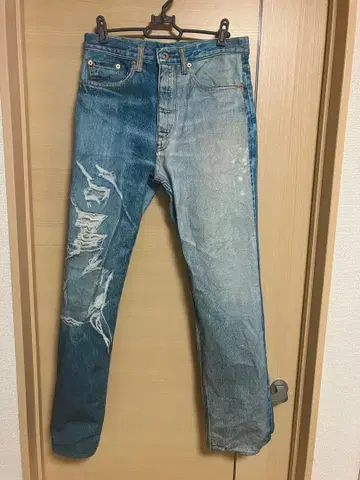 doublet SILK 포토 프린트 데님 팬츠 데님 청바지