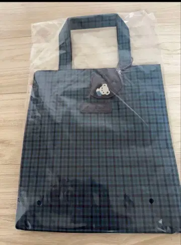 familiar 토트백 그린 계열 체크 세로형 대 미사용 새상품