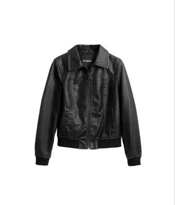 인조 가죽 봄버 자켓