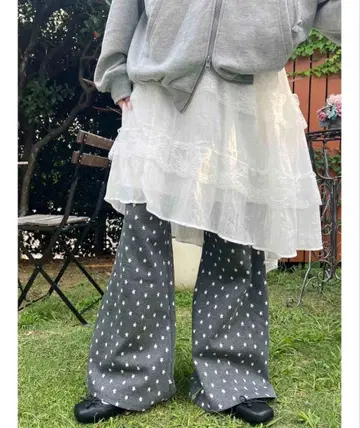 스타 자카드 플레어 팬츠