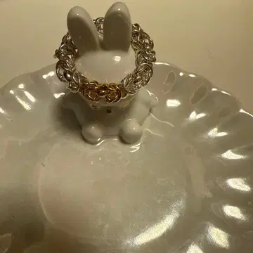 실버 골드 체인 반지 UNITED ARROWS