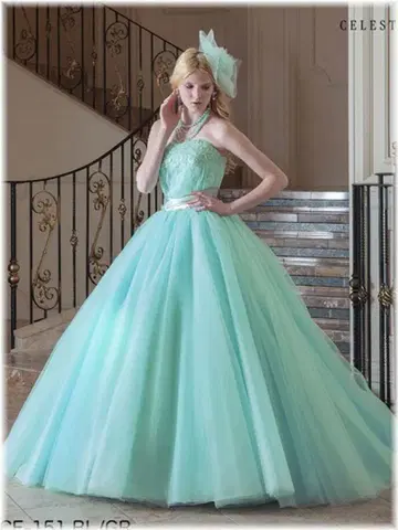 민트 그린 A라인 드레스