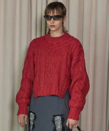 PRANK PROJECT 케이블 페인트 니트 풀오버