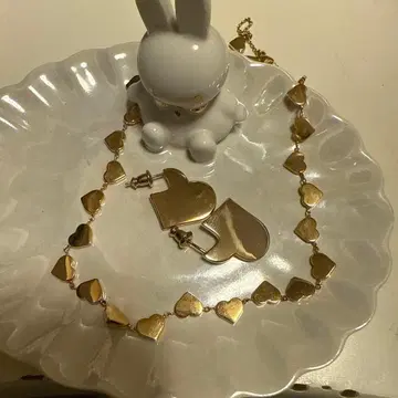 하트 모양 목걸이와 귀걸이 세트 rienda
