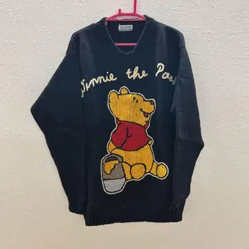 푸우 니트 스웨터 구제 의류 디즈니 빈티지