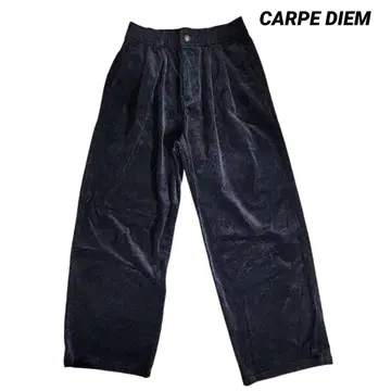 CARPE DIEM 투 턱 코듀로이 소재 와이드 팬츠 블랙 85097