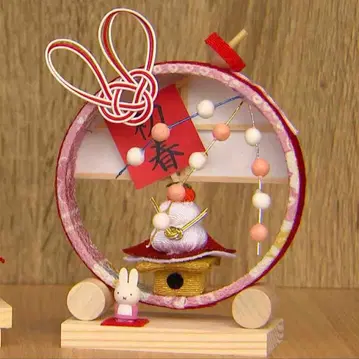 미피 미피 오야츠도 거울떡 링 장식 설날 장식 일본 잡화 핑크