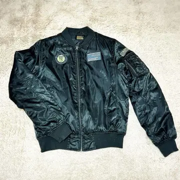 밀리터리 MA-1 블루종 와펜 부착 블랙