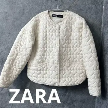 ZARA 하트 퀼팅 자켓 아이보리