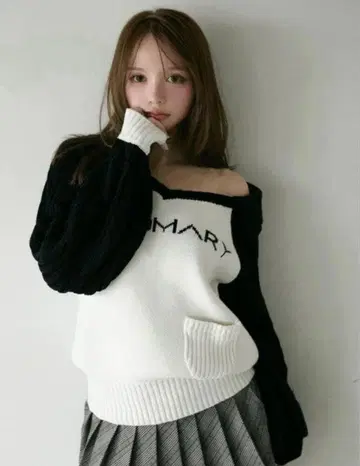 마리 니트 탑 블랙 Andmary 안드마리