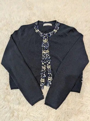 Maglie 네이비 비즈 장식 가디건 9 사이즈