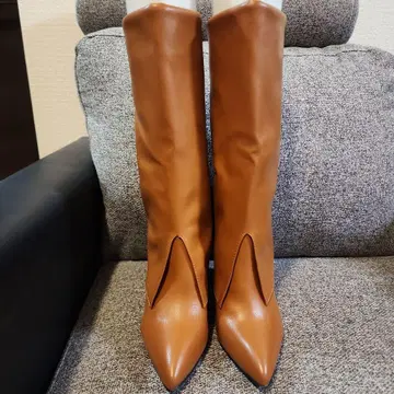브라운 롱 부츠 미사용 새상품 힐 10cm