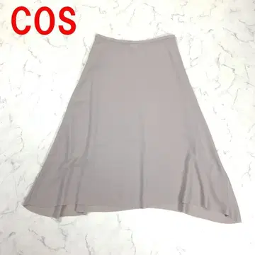 A5711 COS 롱 스커트 플레어 폴리에스테르 베이지 38