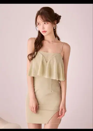 JEWELS 시어 튤 타이트 미니 드레스