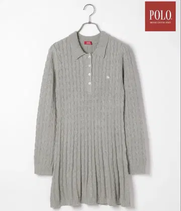 POLO 케이블 원피스 그레이
