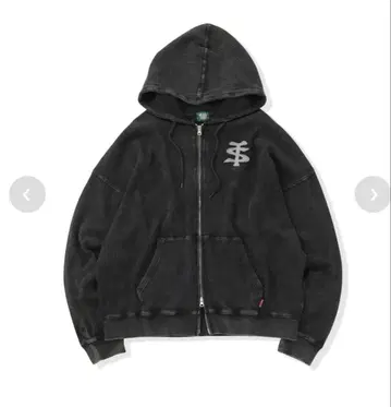 써멀 지퍼 후드티 블랙