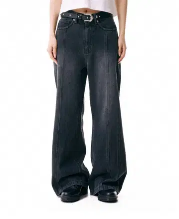 IUGAMAKARAS Ribbon Denim Pants (Black)