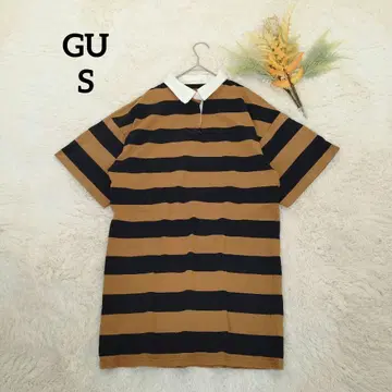 지유 여성용 반팔 셔츠(S) 골프웨어 블랙 보더 코튼