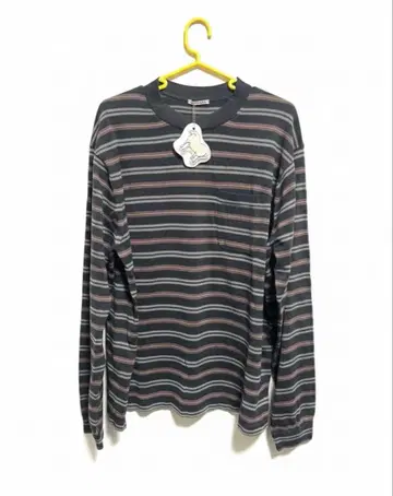 [ 새상품급 ] RYE TENDER 보더 롱T셔츠 차콜 사이즈 1