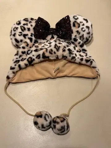 디즈니 팬캡 미니 레오파드 무늬 브라운