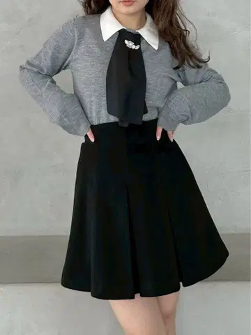 [ 미사용 새상품 ] SNIDEL 허리 리브 플리츠 미니 스커트