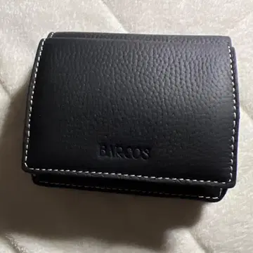 [BARCOS] 슈링크 가죽 미니 지갑 블랙