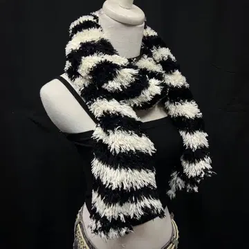 헤이세이 갸루 y2k 그런지 보더 머플러 니트 다크코어 PUNK